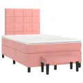 cadre de lit avec matelas rose 120x190 cm velours