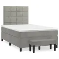 cadre de lit et matelas gris clair 120x190cm velours