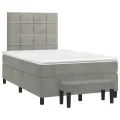 cadre de lit et matelas gris clair 120x190cm velours