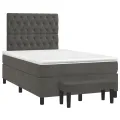 cadre de lit et matelas gris foncé 120x190cm velours