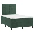 cadre de lit avec matelas vert foncé 120x190 cm