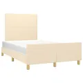 Cadre de lit avec tête de lit crème 120x190 cm tissu