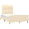 Cadre de lit avec tête de lit crème 120x190 cm tissu