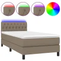 cadre de lit avec matelas LED Taupe 100x200 cm Tissu