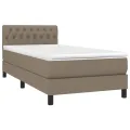 cadre de lit avec matelas LED Taupe 100x200 cm Tissu