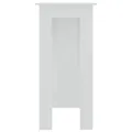 Table de bar et étagère Blanc brillant 102x50x103,5cm Aggloméré