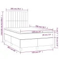 cadre de lit matelas LED Gris clair 120x200 cm Tissu
