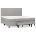 cadre de lit avec matelas Gris clair 200x200cm Tissu