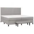 cadre de lit avec matelas Gris clair 200x200cm Tissu