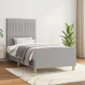 Cadre de lit avec tête de lit Gris clair 100x200 cm Tissu