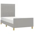 Cadre de lit avec tête de lit Gris clair 100x200 cm Tissu
