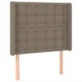cadre de lit matelas et LED Taupe 100x200 cm Tissu