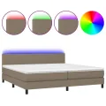 cadre de lit et matelas et LED Taupe 200x200cm Tissu