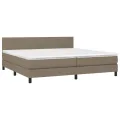 cadre de lit et matelas et LED Taupe 200x200cm Tissu