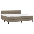 cadre de lit avec matelas Taupe 200x200 cm Tissu