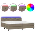 cadre de lit et matelas et LED Taupe 200x200cm Tissu