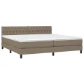 cadre de lit et matelas et LED Taupe 200x200cm Tissu