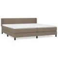 cadre de lit avec matelas Taupe 200x200 cm Tissu