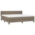 cadre de lit avec matelas Taupe 200x200 cm Tissu