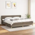 cadre de lit avec matelas Taupe 200x200 cm Tissu