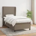 cadre de lit avec matelas Taupe 100x200 cm Tissu