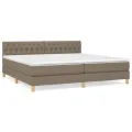 cadre de lit avec matelas Taupe 200x200 cm Tissu
