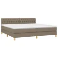 cadre de lit avec matelas Taupe 200x200 cm Tissu
