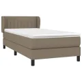 cadre de lit avec matelas Taupe 90x190 cm Tissu