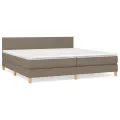 cadre de lit avec matelas Taupe 200x200 cm Tissu