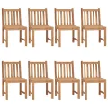 Chaises de jardin 8 pcs avec coussins Bois de teck massif