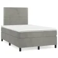 cadre de lit et matelas gris clair 120x190cm velours