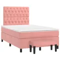 cadre de lit avec matelas rose 120x190 cm velours