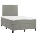 cadre de lit et matelas gris clair 120x190cm velours