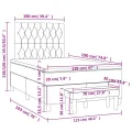 cadre de lit avec matelas rose 120x190 cm velours