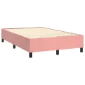 cadre de lit avec matelas rose 120x190 cm velours