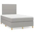 cadre de lit et matelas gris clair 120x190 cm tissu