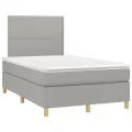 cadre de lit et matelas gris clair 120x190 cm tissu