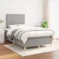 cadre de lit et matelas gris clair 120x190 cm tissu