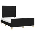 Cadre de lit avec tête de lit noir 120x190 cm tissu