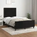 Cadre de lit avec tête de lit noir 120x190 cm velours