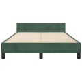 Cadre de lit avec tête de lit vert foncé 120x190 cm velours
