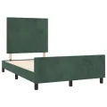 Cadre de lit avec tête de lit vert foncé 120x190 cm velours