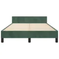 Cadre de lit avec tête de lit vert foncé 120x190 cm velours