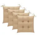 Chaises à dîner d'extérieur 4 pcs avec coussins Acacia massif