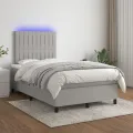 cadre de lit et matelas et LED Gris clair 120x200 cm