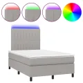 cadre de lit et matelas et LED Gris clair 120x200 cm