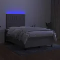 cadre de lit et matelas et LED Gris clair 120x200 cm