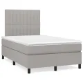 cadre de lit avec matelas Gris clair 120x200cm Tissu