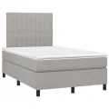 cadre de lit avec matelas Gris clair 120x200cm Tissu