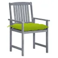 Chaises de jardin avec coussins 8 pcs Bois d'acacia solide Gris